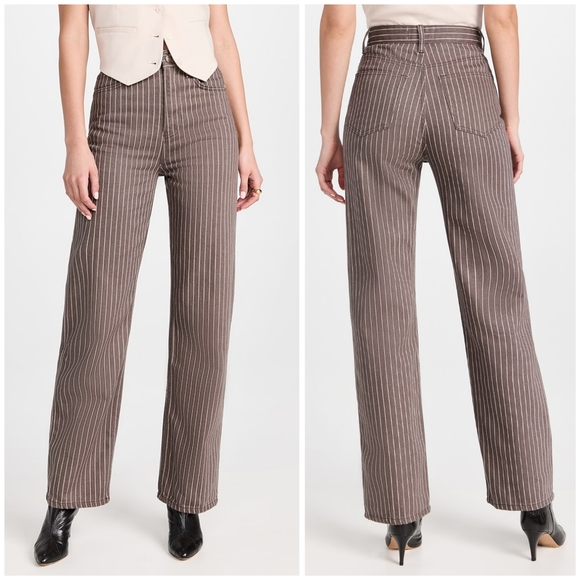 Reformation Denim - Reformation Wilder high rise pinstripe wide leg jeans size 30